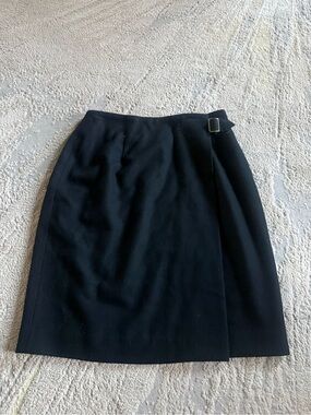 New Frontier 100% wool black high rise wrap style a line made in the USA small